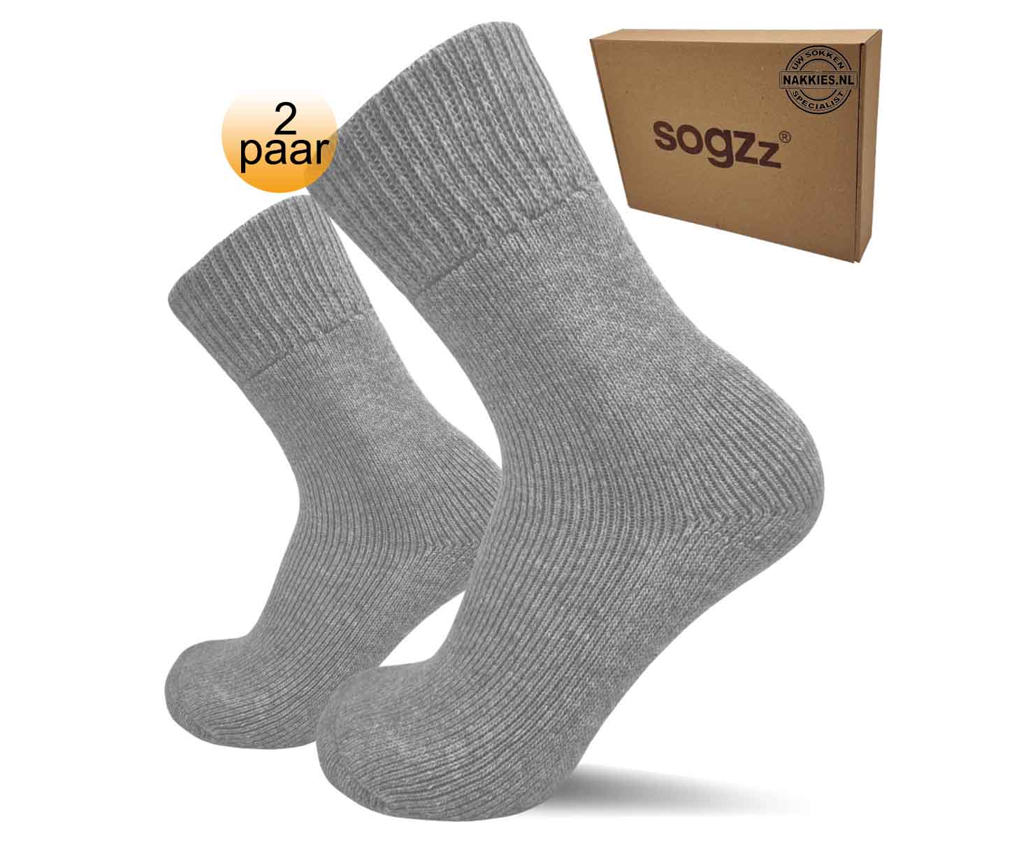 Warme diabetes sokken grijs
