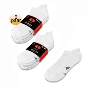 Badstof sneaker sokken met lipje wit