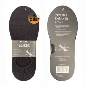 Teckel invisible sneaker zonder naad zwart